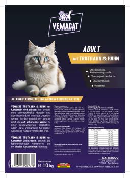 Preview: vemacat Adult mit Truthahn & Huhn 10 kg